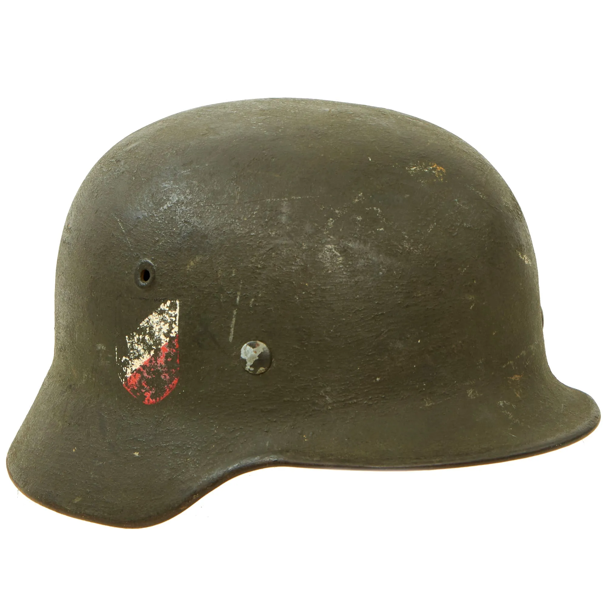 Original German WWII Named Army Heer M40 Double Decal Helmet with 1940 Dated 59cm Liner - EF66