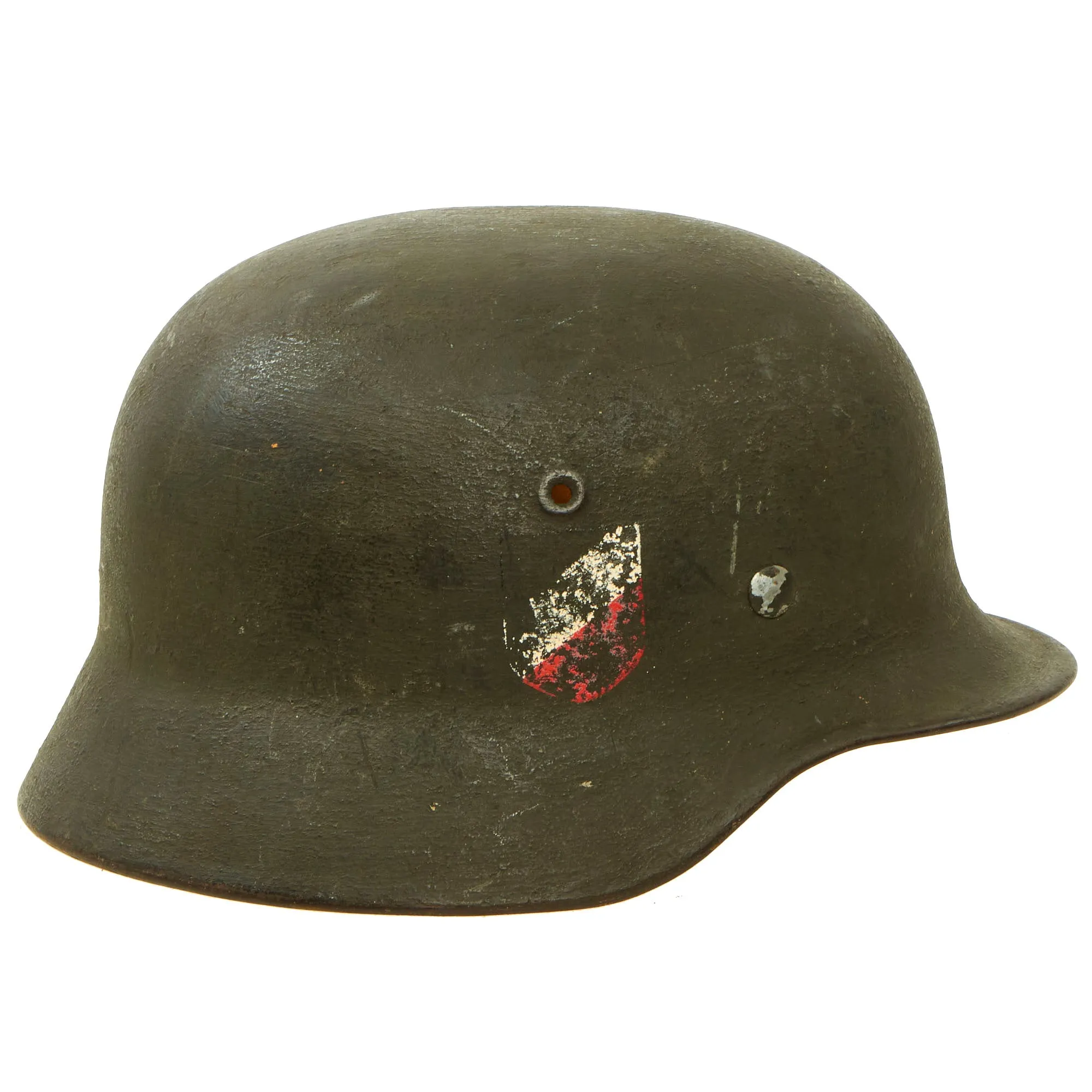 Original German WWII Named Army Heer M40 Double Decal Helmet with 1940 Dated 59cm Liner - EF66