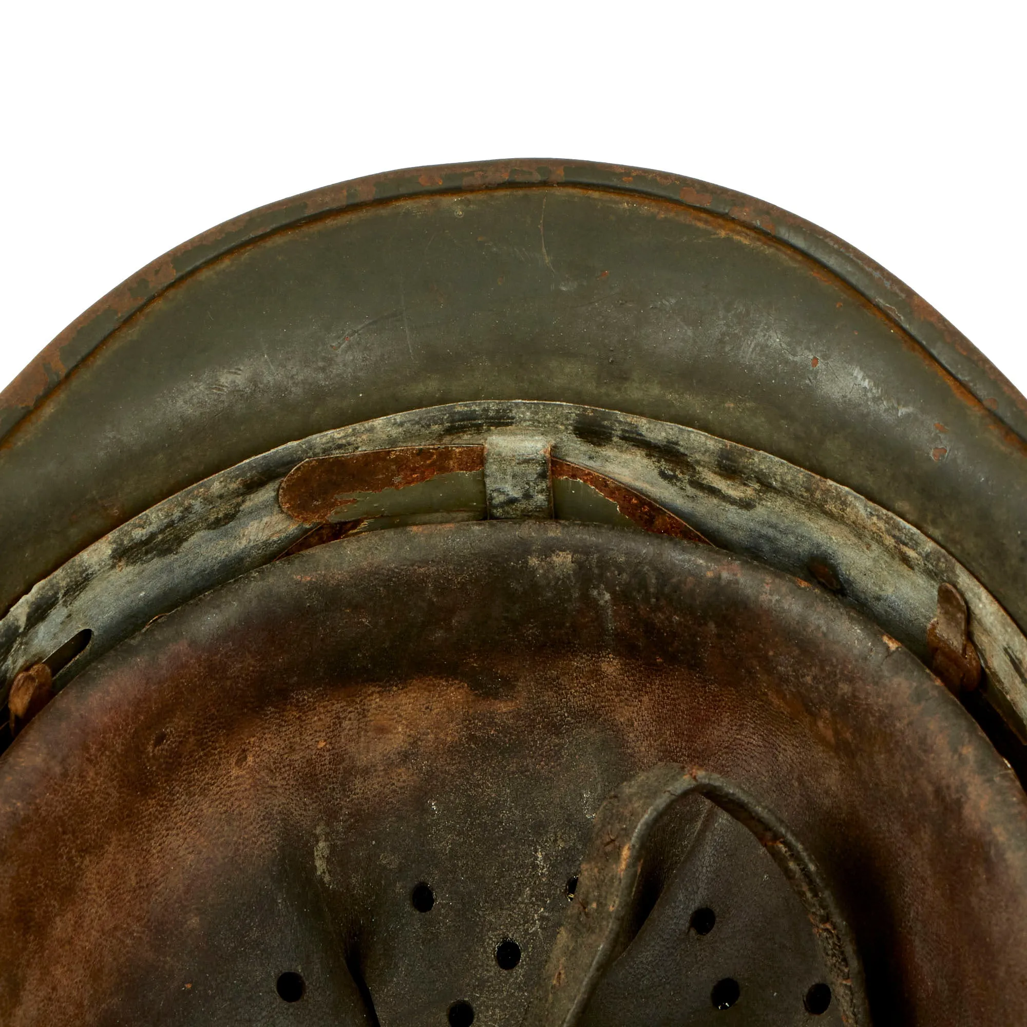 Original German WWII Named M40 Single Decal Army Heer Helmet with 56cm Liner & Broken Chinstrap - EF64