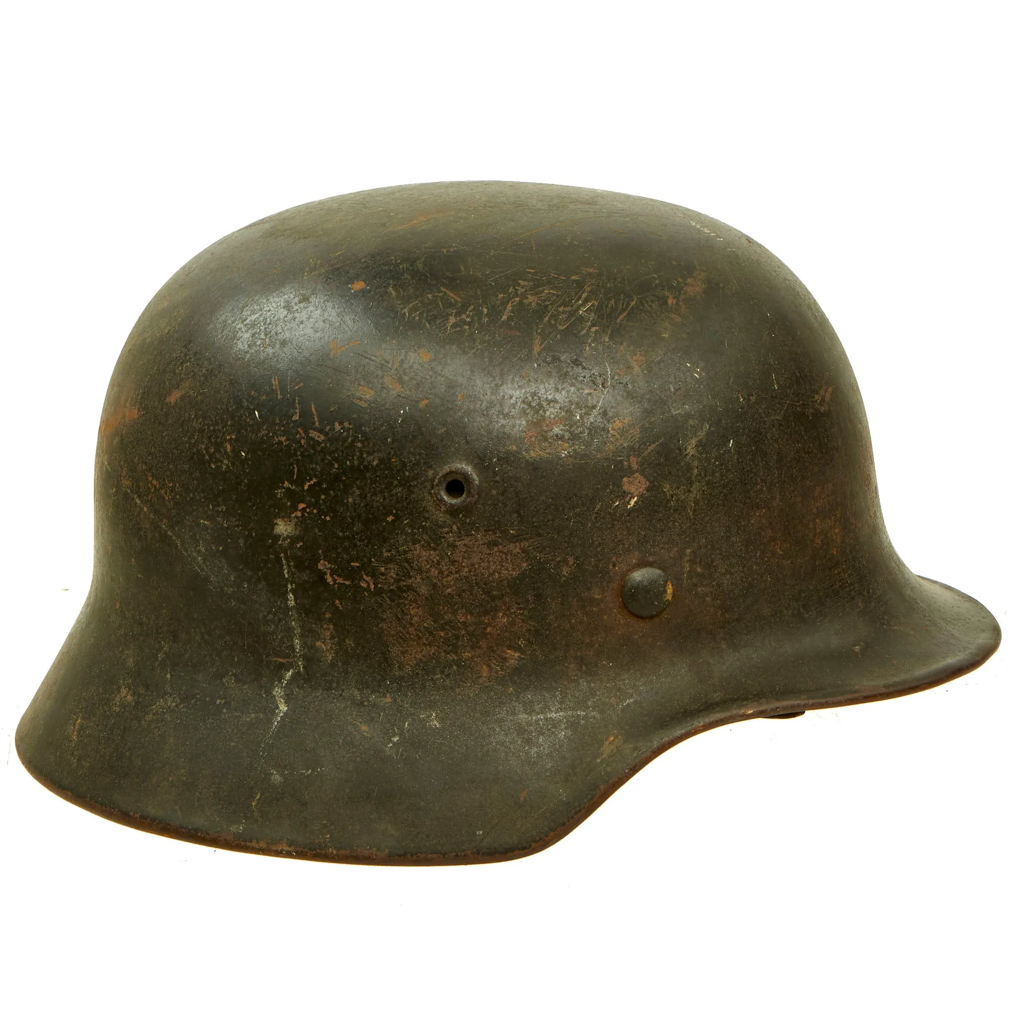 Original German WWII Named M40 Single Decal Army Heer Helmet with 56cm Liner & Broken Chinstrap - EF64