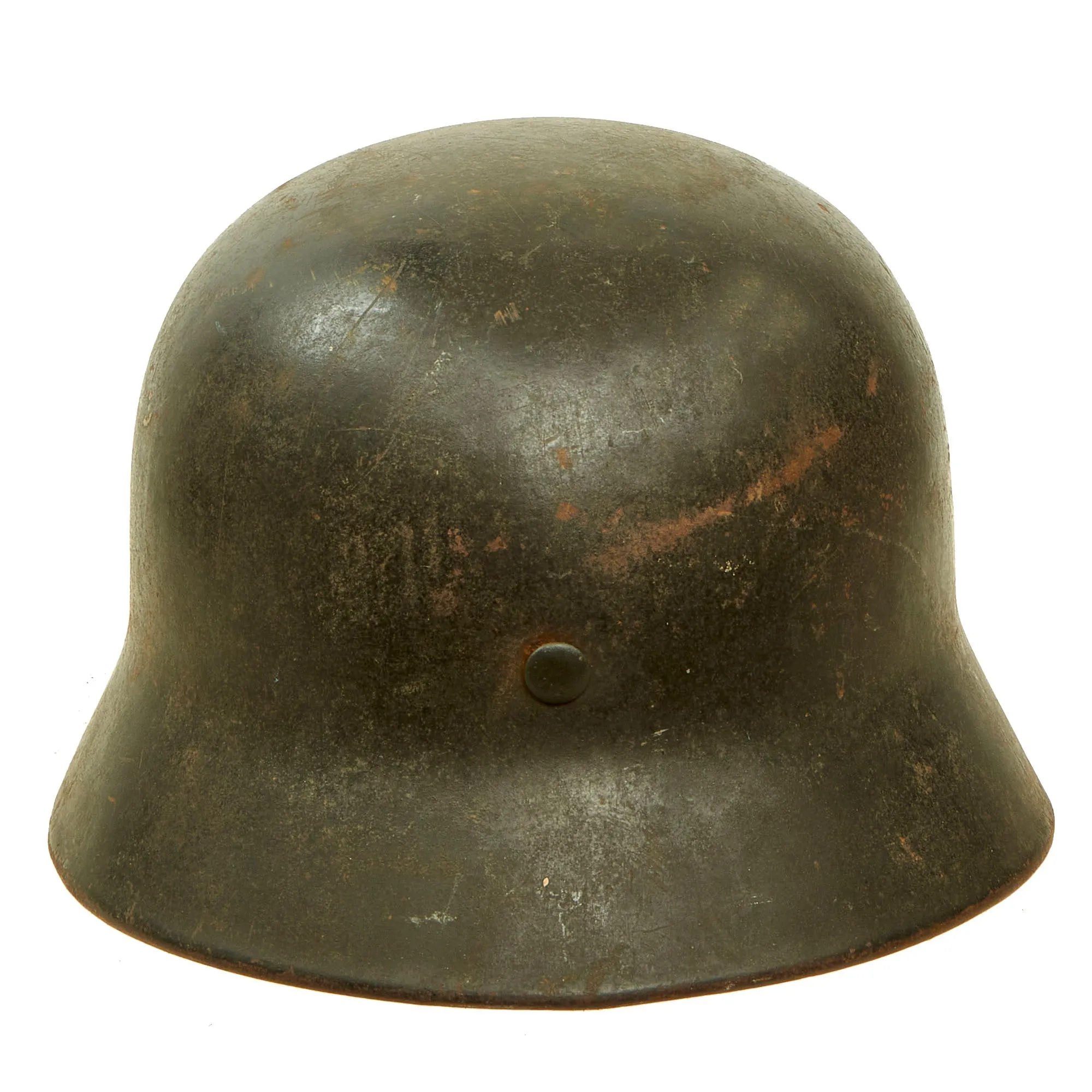 Original German WWII Named M40 Single Decal Army Heer Helmet with 56cm Liner & Broken Chinstrap - EF64