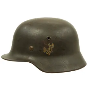 Original German WWII Service Used M40 Single Decal Army Heer Helmet with 57cm Liner - ET64