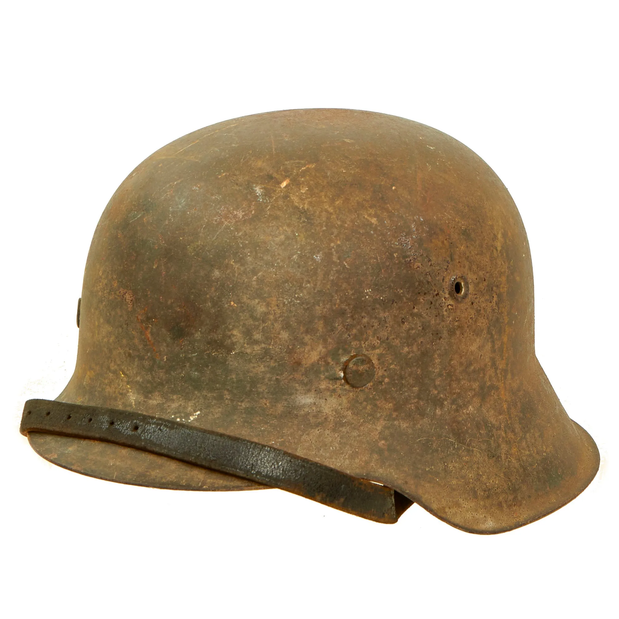 Original German WWII Untouched USGI Bring Back M42 Army Heer Helmet with Liner & Chinstrap - stamped NS64