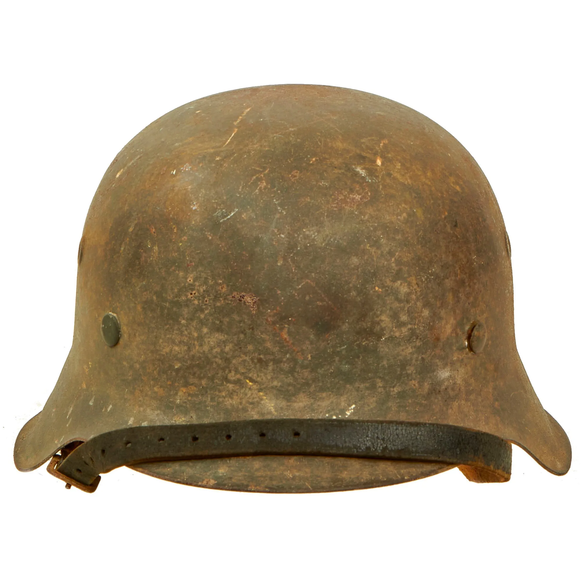 Original German WWII Untouched USGI Bring Back M42 Army Heer Helmet with Liner & Chinstrap - stamped NS64