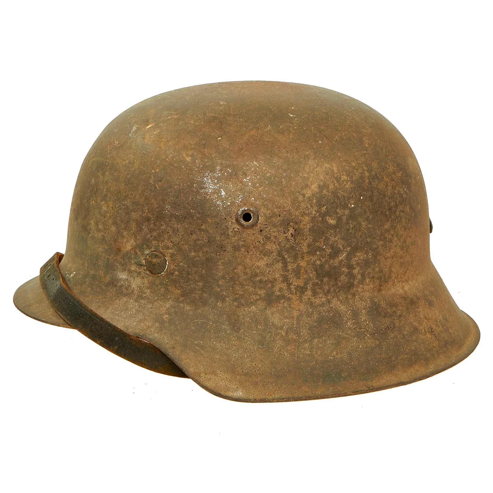 Original German WWII Untouched USGI Bring Back M42 Army Heer Helmet with Liner & Chinstrap - stamped NS64