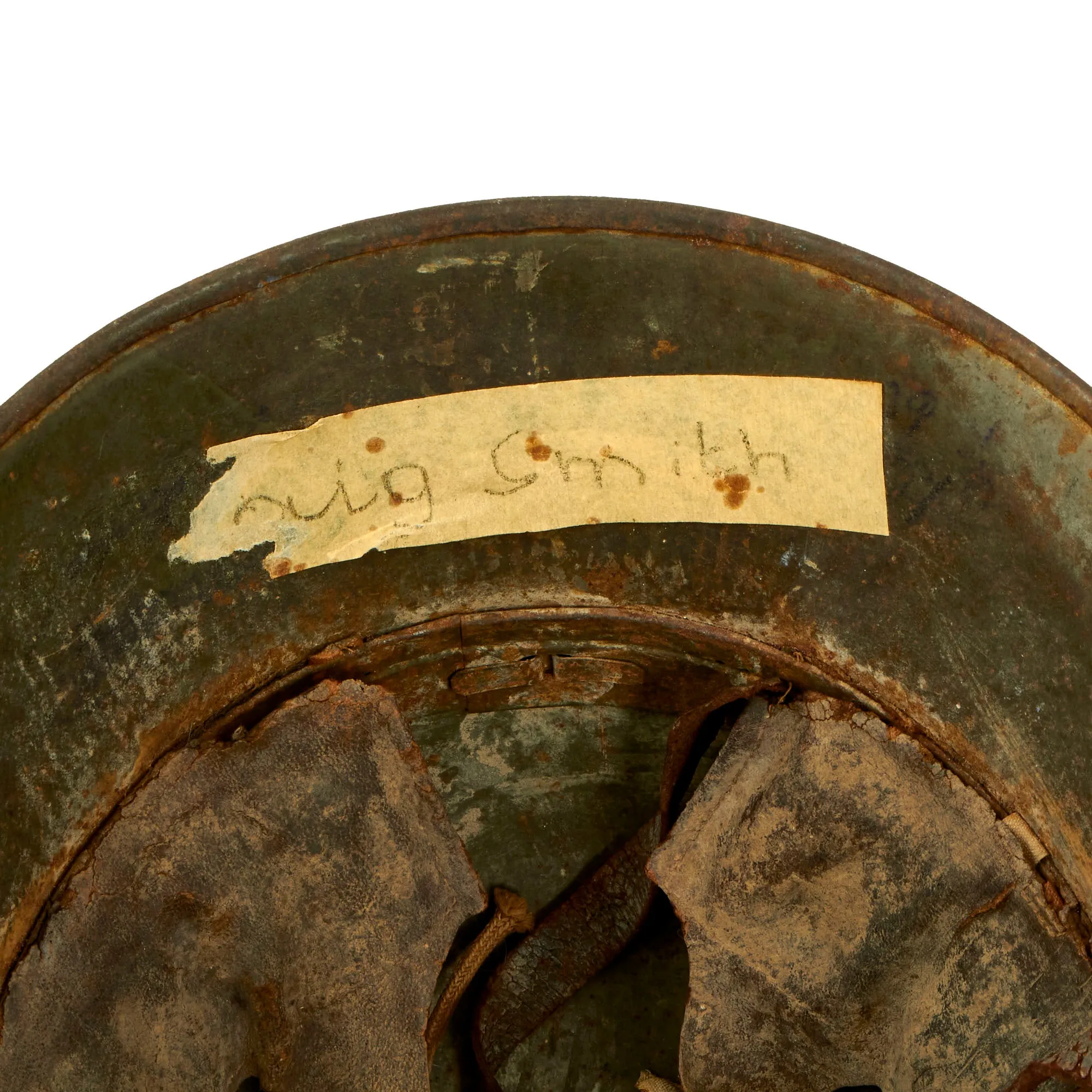 Original Imperial German WWI M-1916 M16 Stahlhelm Helmet with Panel Camouflage Paint - marked B.F.64.