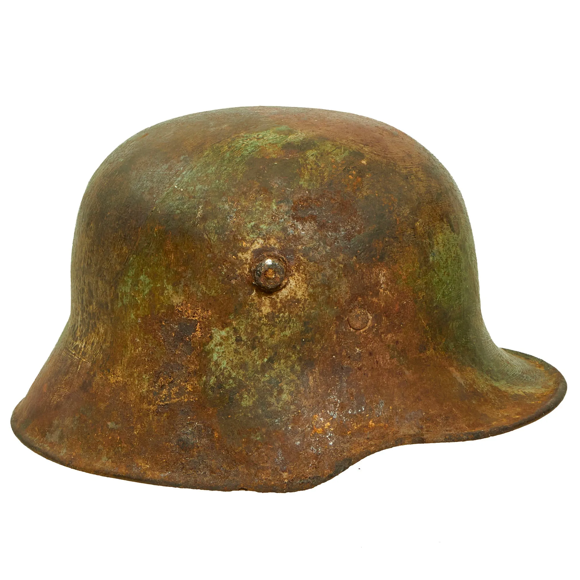 Original Imperial German WWI M-1916 M16 Stahlhelm Helmet with Panel Camouflage Paint - marked B.F.64.