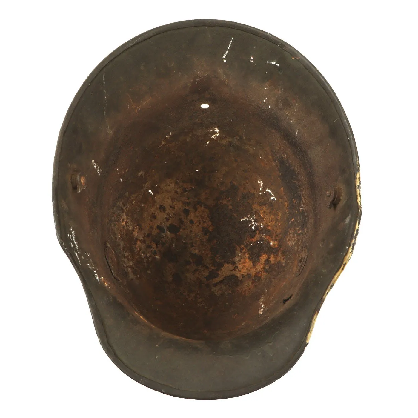 Original Imperial German WWI M16 Stahlhelm Helmet Shell with Panel Camouflage Paint - marked B.F. 62.