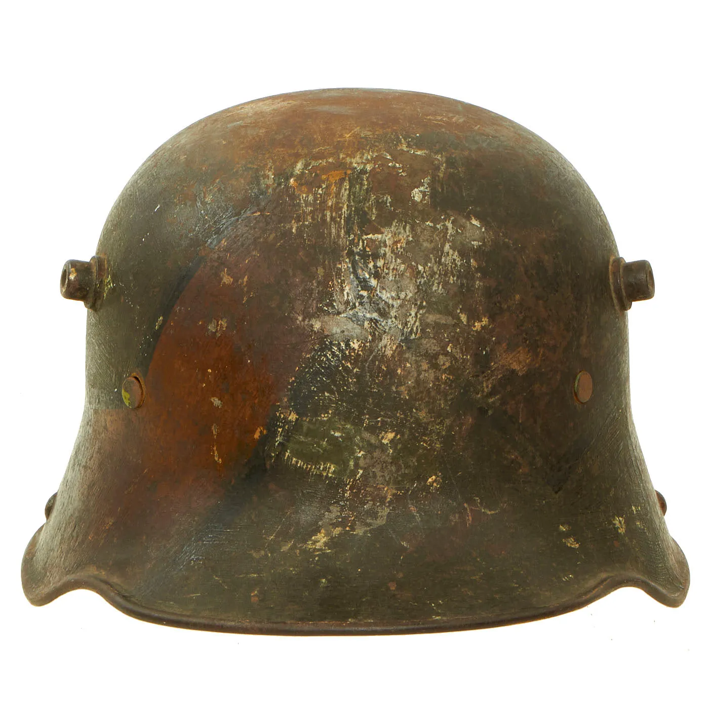 Original Imperial German WWI M16 Stahlhelm Helmet with Panel Camouflage Paint - marked B.F.64.