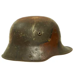 Original Imperial German WWI M16 Stahlhelm Helmet with Panel Camouflage Paint - marked B.F.64.