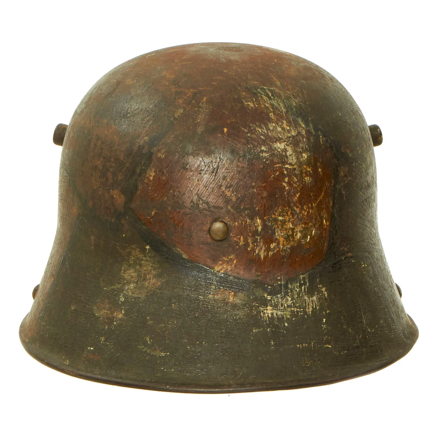 Original Imperial German WWI M16 Stahlhelm Helmet with Panel Camouflage Paint - marked B.F.64.