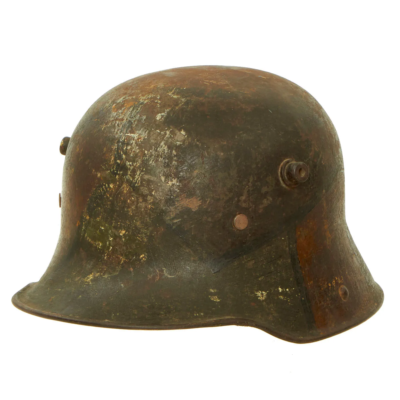 Original Imperial German WWI M16 Stahlhelm Helmet with Panel Camouflage Paint - marked B.F.64.