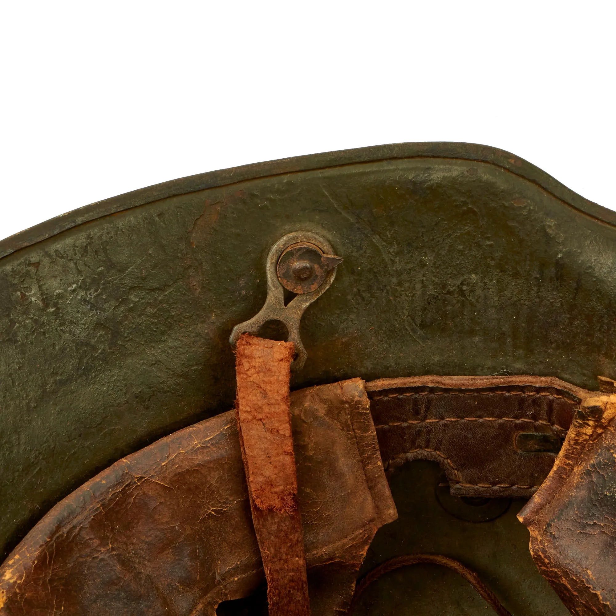 Original Imperial German WWI Panel Camouflage M16 Stahlhelm Helmet with Worn Liner & Chinstrap - Stamped K.64