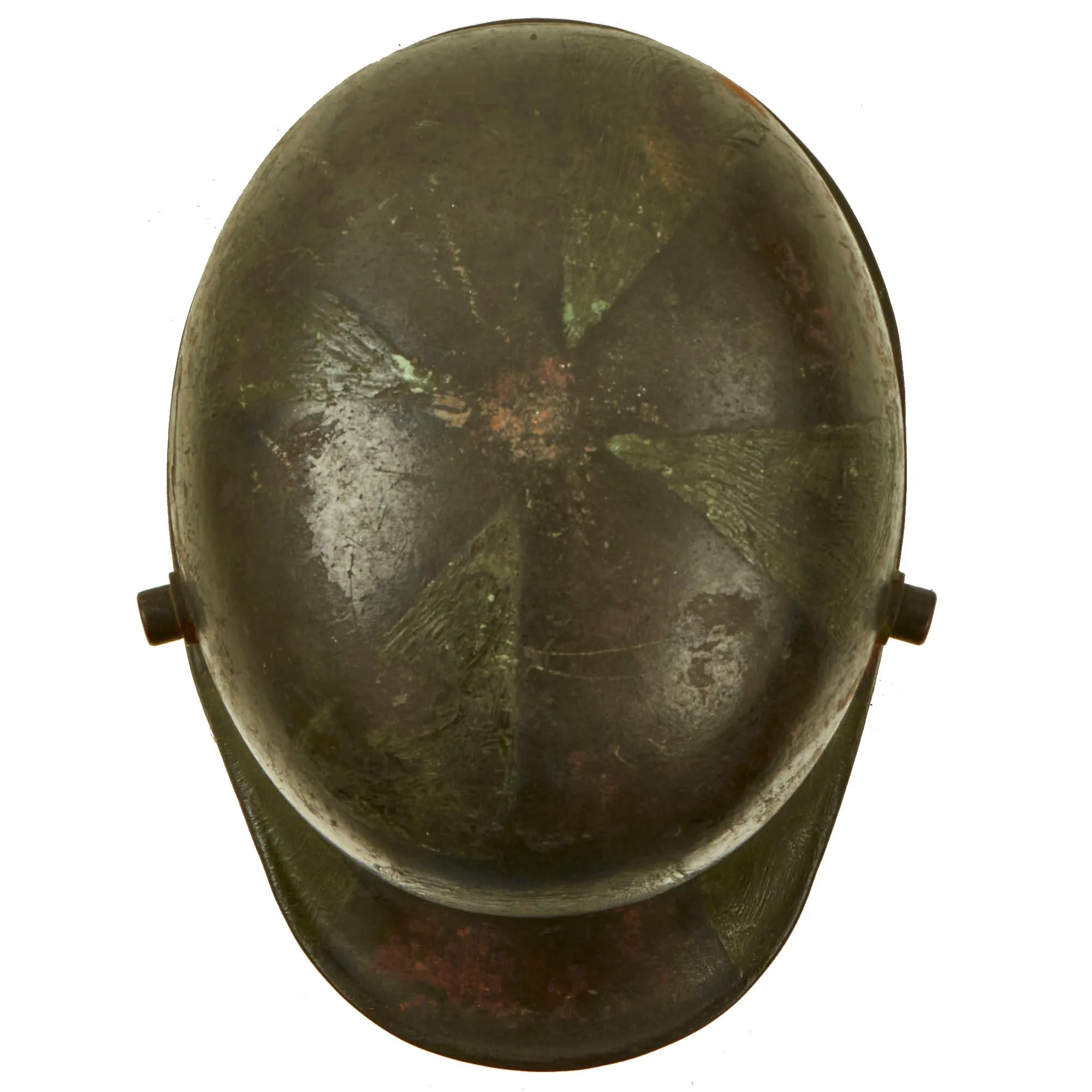 Original Imperial German WWI Panel Camouflage M16 Stahlhelm Helmet with Worn Liner & Chinstrap - Stamped K.64