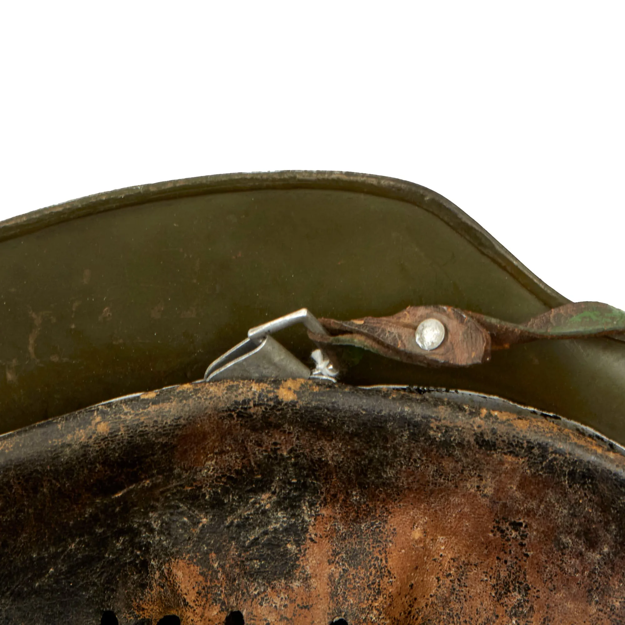 Original Rare Early German WWII Army Heer M35 Double Decal Helmet with Liner & Chinstrap - Stamped ET66