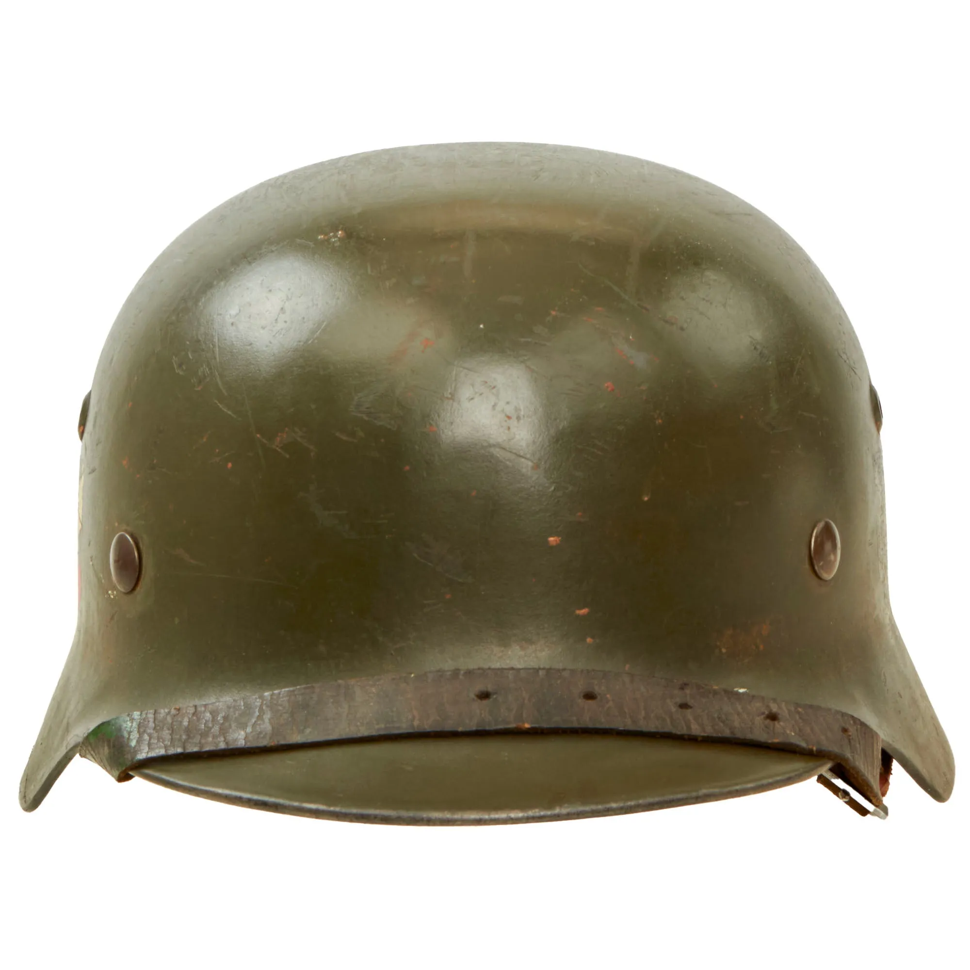 Original Rare Early German WWII Army Heer M35 Double Decal Helmet with Liner & Chinstrap - Stamped ET66