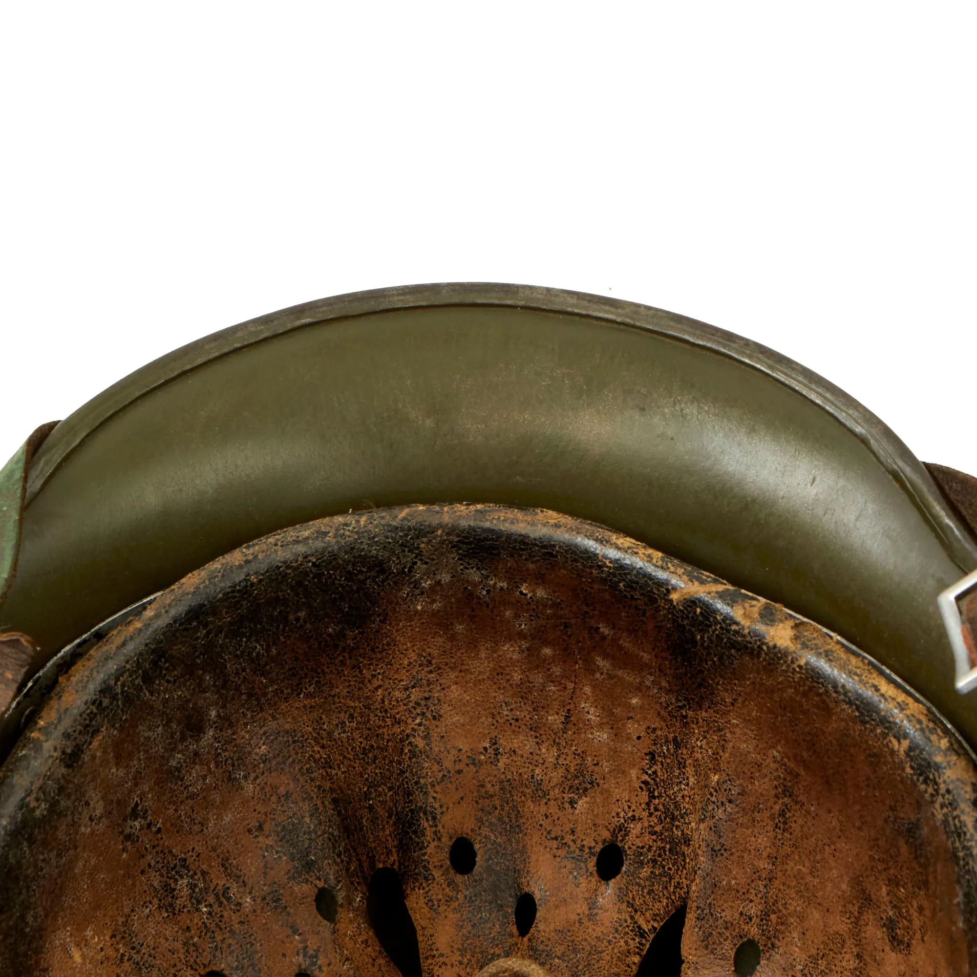 Original Rare Early German WWII Army Heer M35 Double Decal Helmet with Liner & Chinstrap - Stamped ET66