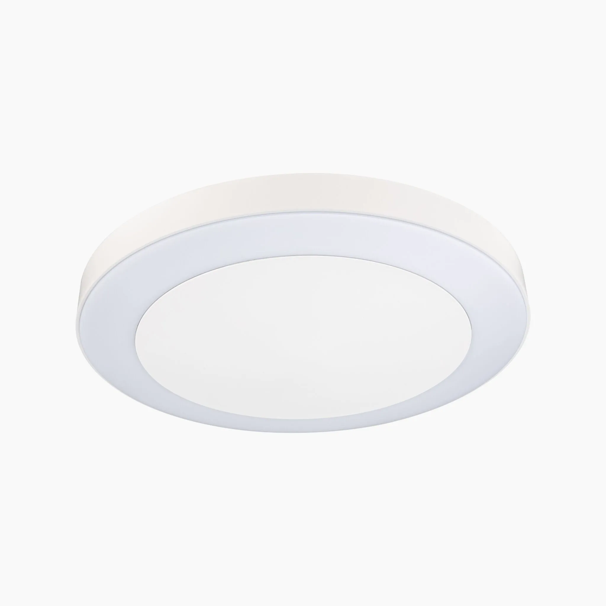 Outdoor Circula Dusk 15W LED Ceiling Light with Motion Detection in White