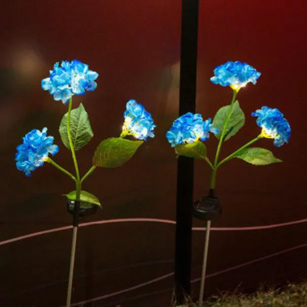 Outdoor Solar Simulation Hydrangea LED Garden Lawn Ground Insert Landscape Light