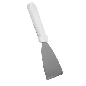 PAN SCRAPER WHITE PLASTIC HANDLE