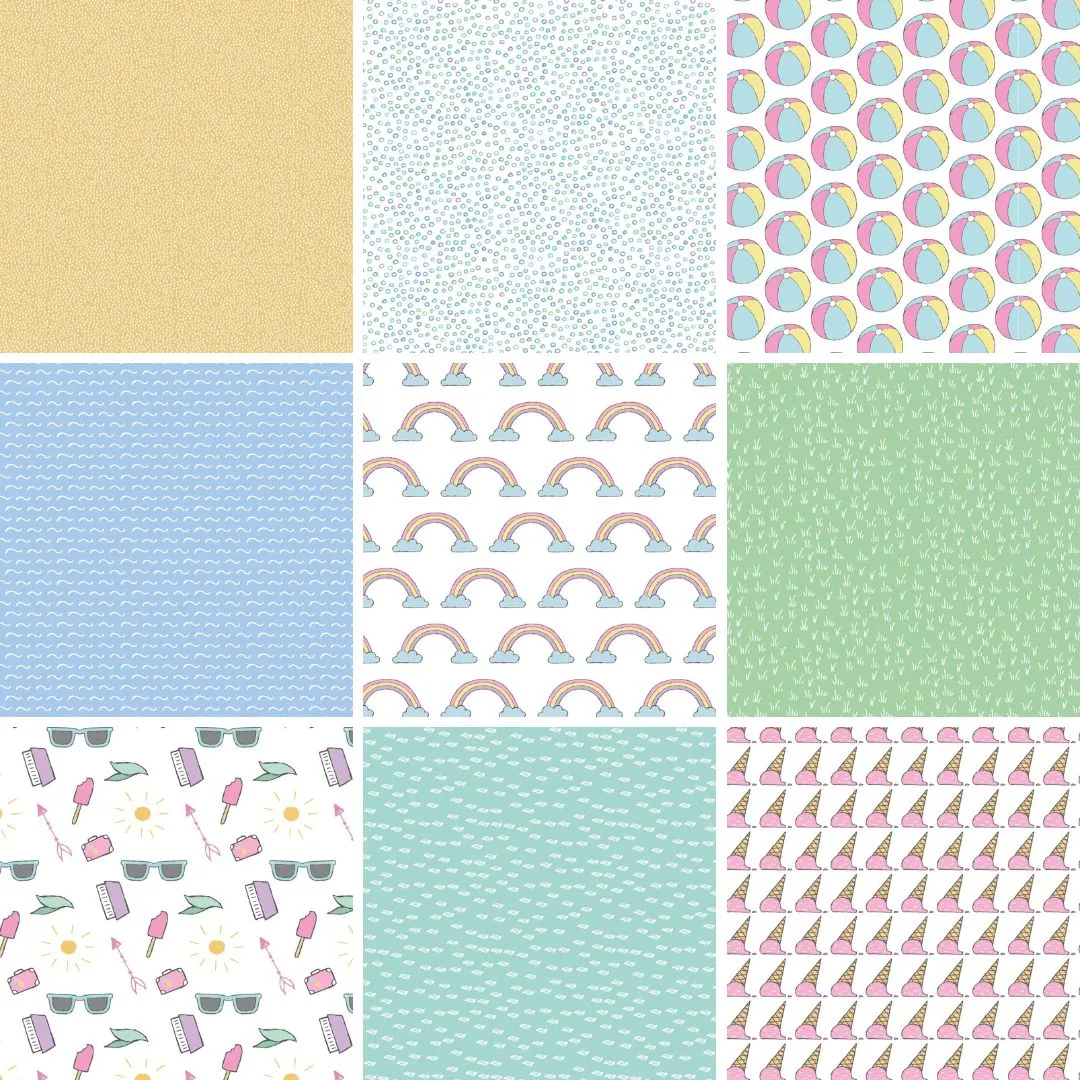 Panda and Pip Scrapbook Paper Digital Download