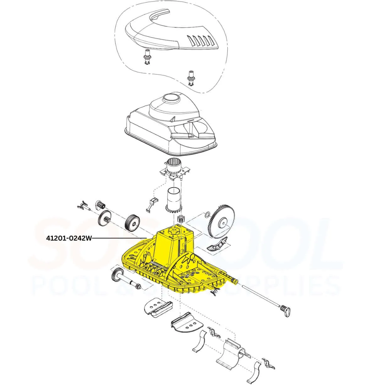 Pentair Chassis With Pad For Kreepy Krauly SandShark Cleaners | 41201-0242W