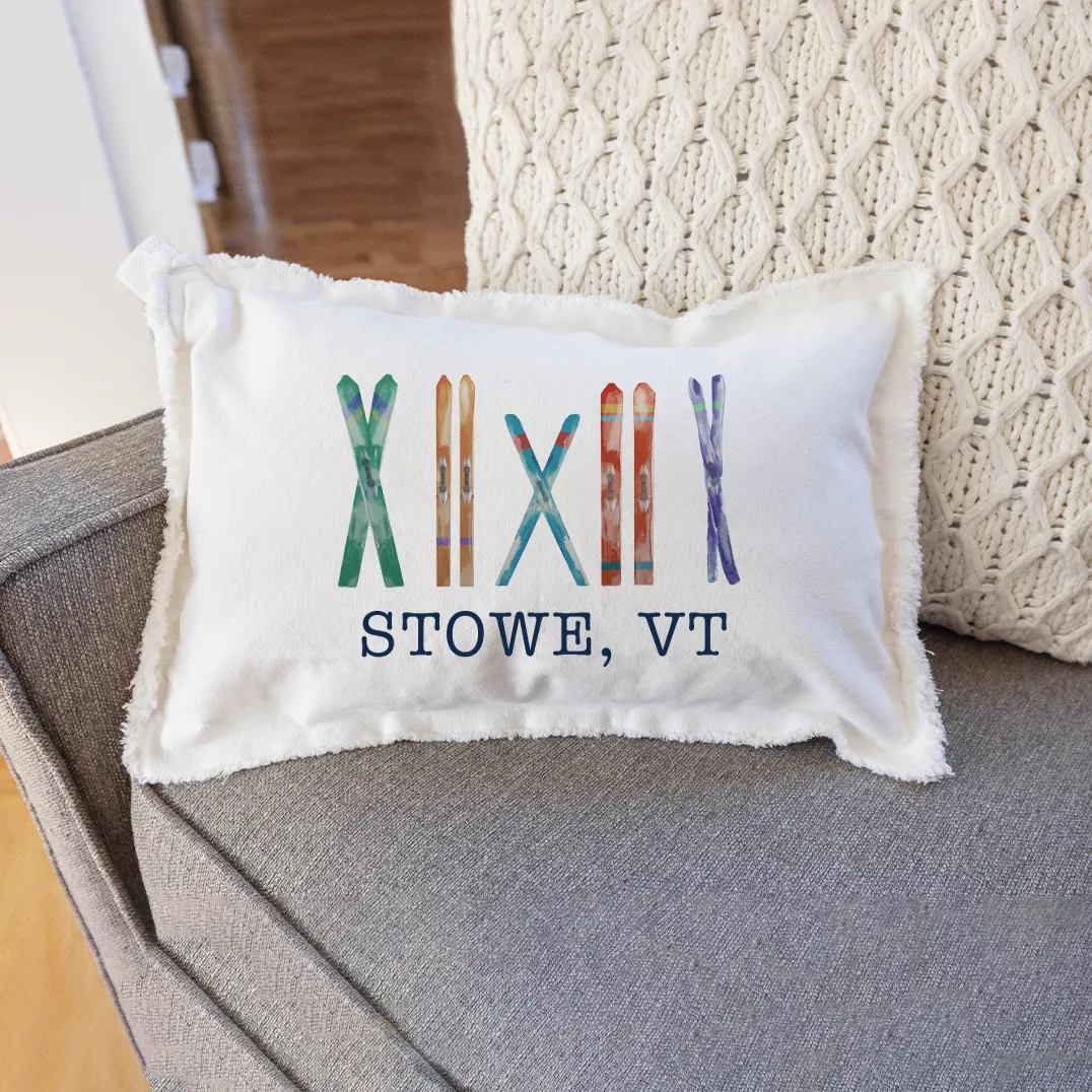 Personalized Multi Skis Lumbar Pillow