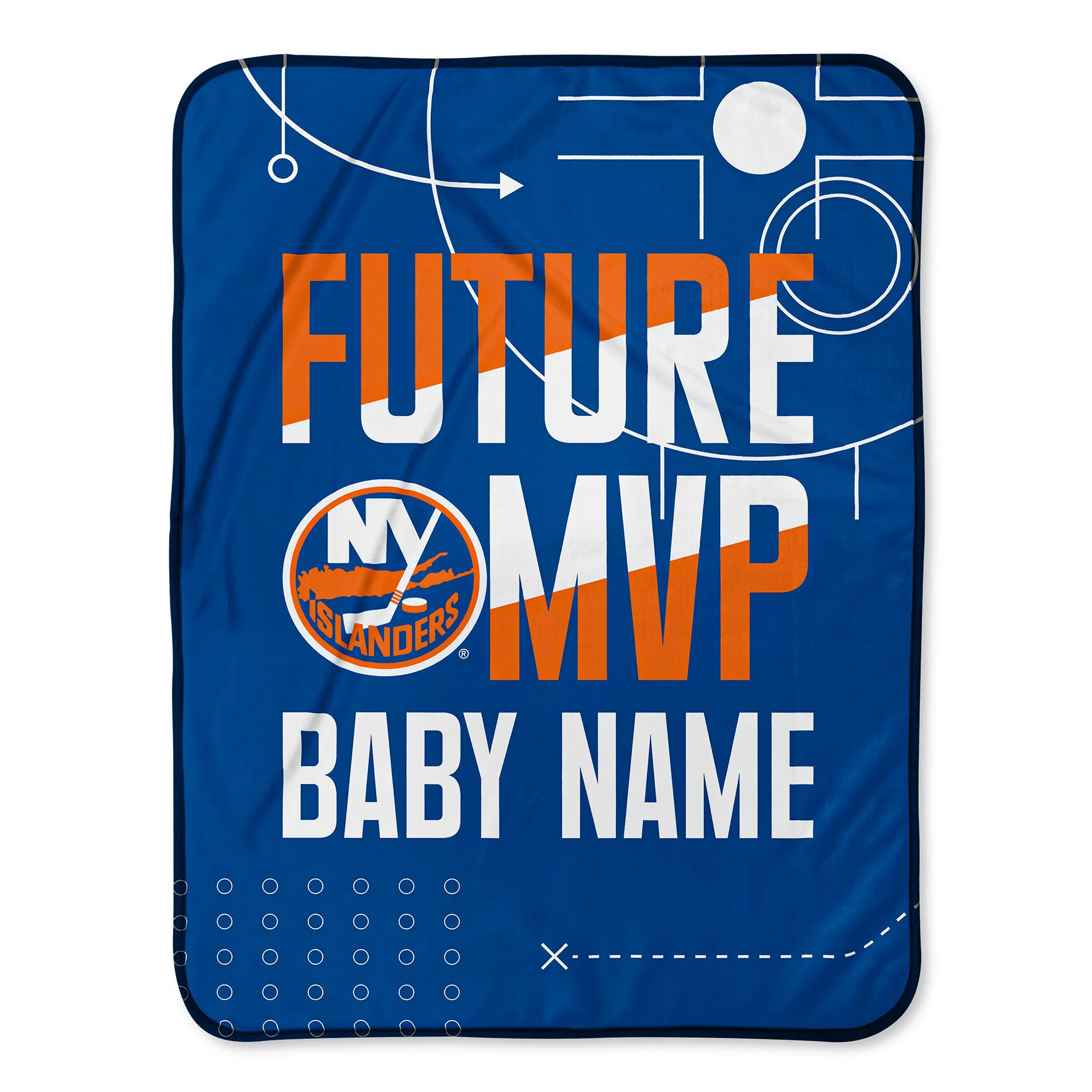 Personalized New York Islanders MVP Baby Pixel Fleece Blanket