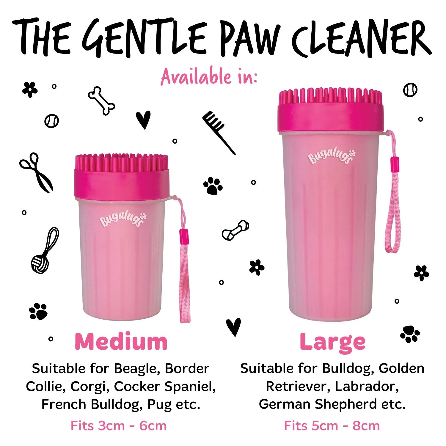 Pink Paw Cleaner Cup for Dogs & Cats (Medium)