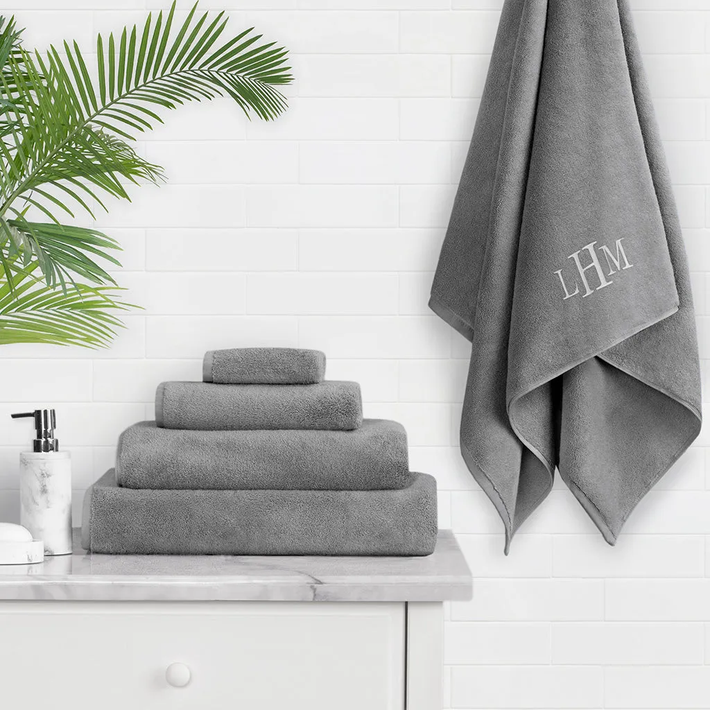 Plush Shadow Grey Towel Spa Bundle (2 Wash   2 Hand   4 Bath Towels)