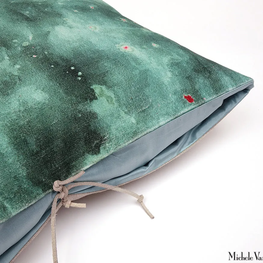 Printed Velvet Pillow Cloudy Sage 20x20