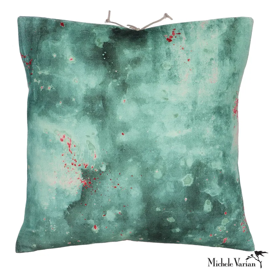 Printed Velvet Pillow Cloudy Sage 20x20