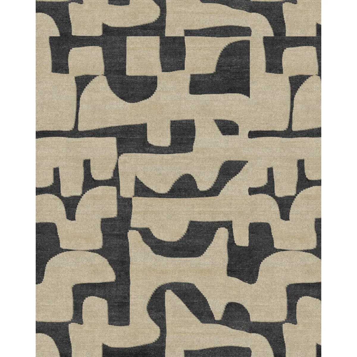 Puzla Natural Black Rug - Second Love