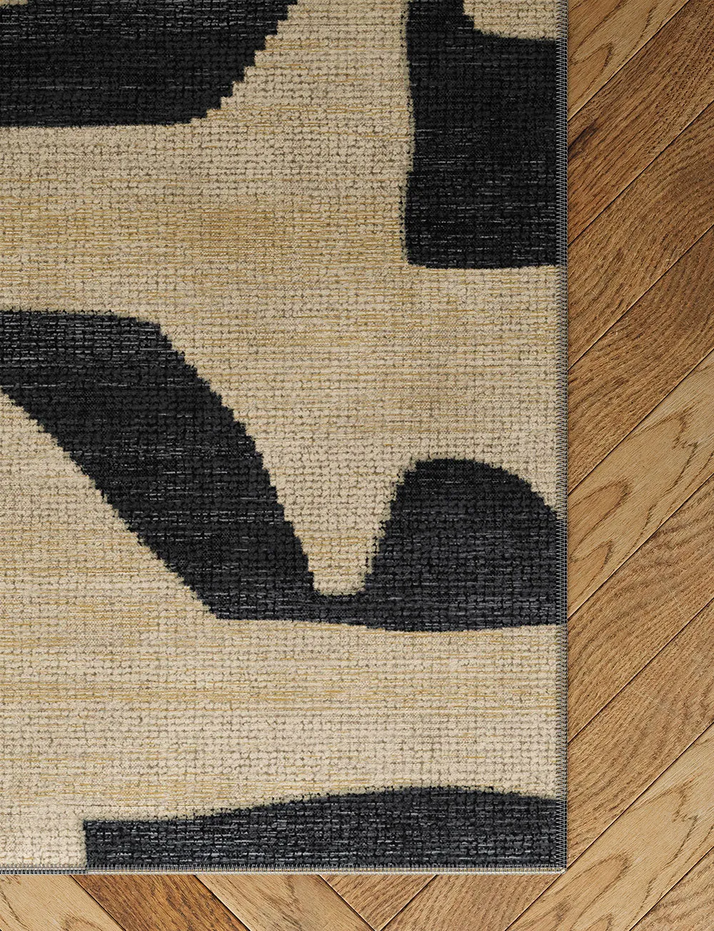 Puzla Natural Black Rug - Second Love