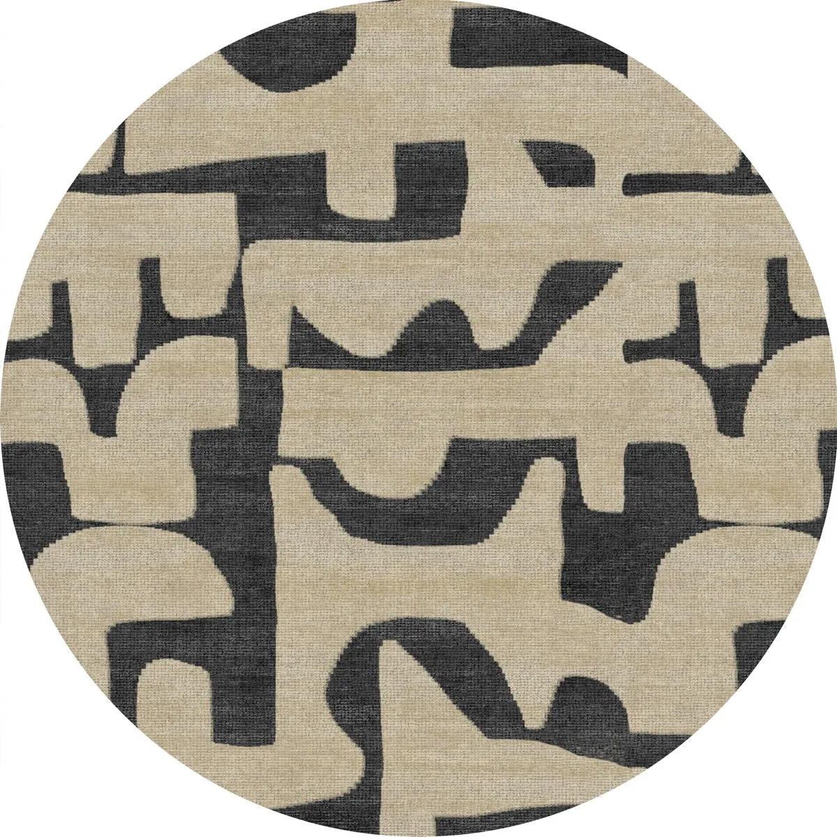 Puzla Natural Black Rug - Second Love