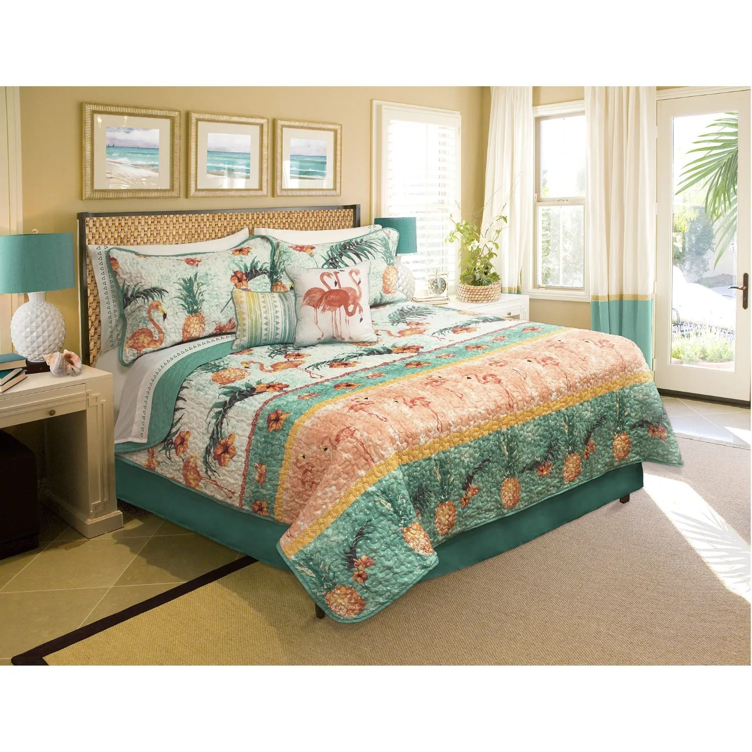 Quilt Bedding Set 5 Piece Printed King Maui