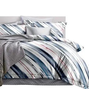 Quilt Cover Set Queen Bed Doona Duvet Reversible Sets Stripe Pattern