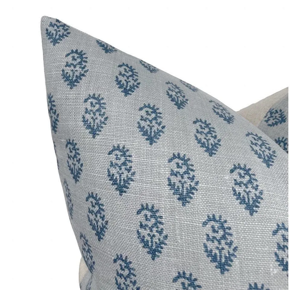 READY TO SHIP 20x20 Peter Dunham Rajmata Pillow Cover in Mist Indigo - Decorative Pillow Cover - Indigo Throw Pillow - Boho Pillow