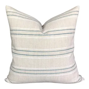 READY TO SHIP Designer Fowler in Moonstone Stripe Linen Pillow Cover