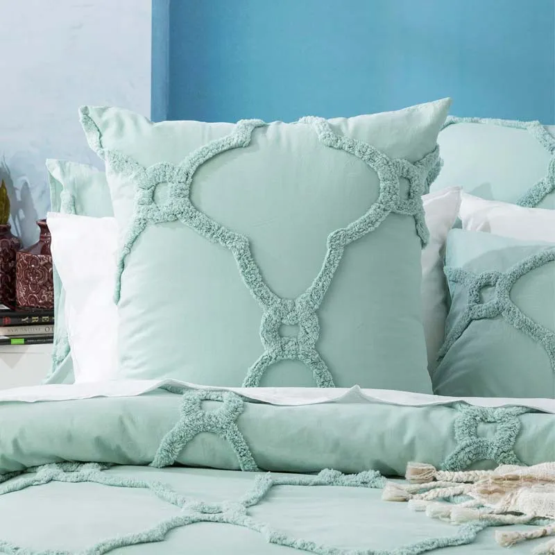 Renee Taylor Moroccan Cotton Chenille Sage European Pillowcase