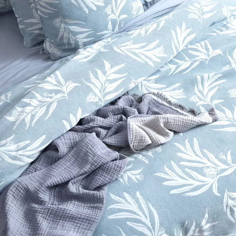 Renee Taylor Native Cotton Jacquard French Blue European Pillowcase