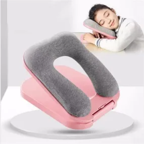 RIGJAK Foldable Sleeping Pillow Portable U Shaped Soft Pillow for Office/School/Library/Outdoor Head Desk Cushion for Kids Nap Pillow for Travel (1 pcs, Multicolor)