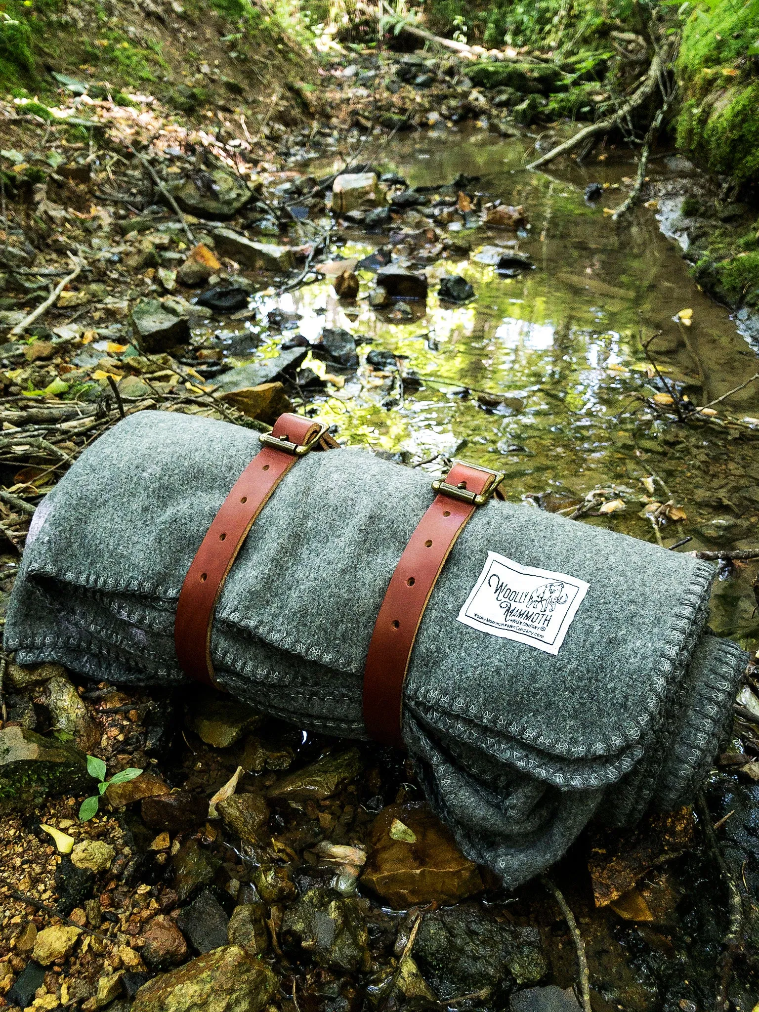 Rugged Gray Wool Camping Blanket