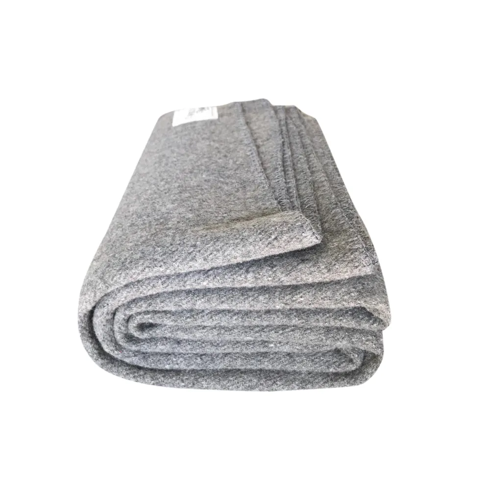 Rugged Gray Wool Camping Blanket