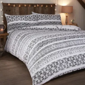 Sanctuary Boutique Double Bedding Set - Winter Fairisle Brushed Cotton Duvet Set