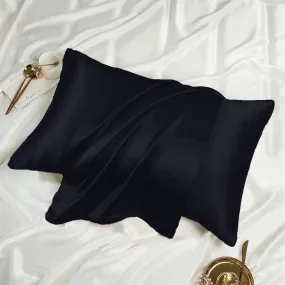 Satin Silk Standard Smoky Black Pillowcase