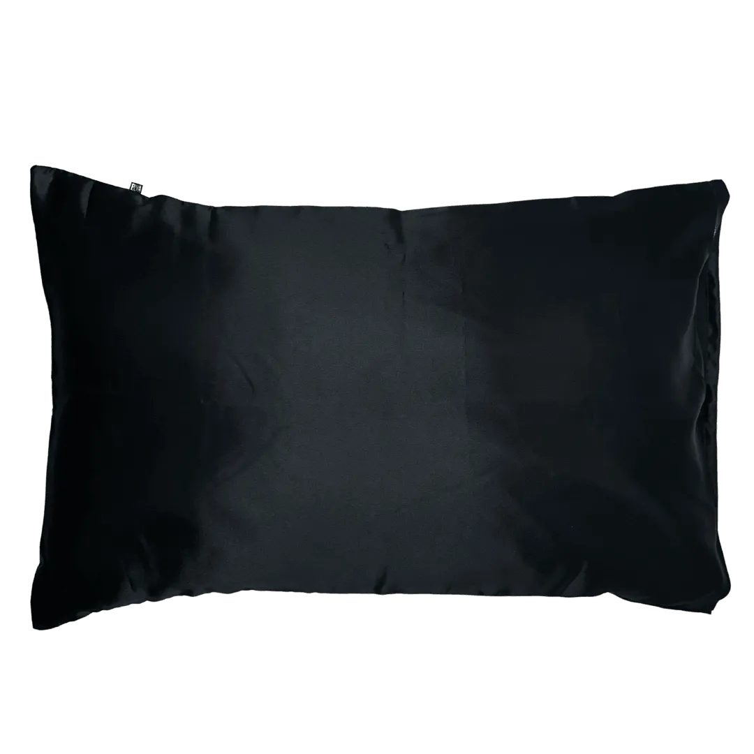 Satin Silk Standard Smoky Black Pillowcase