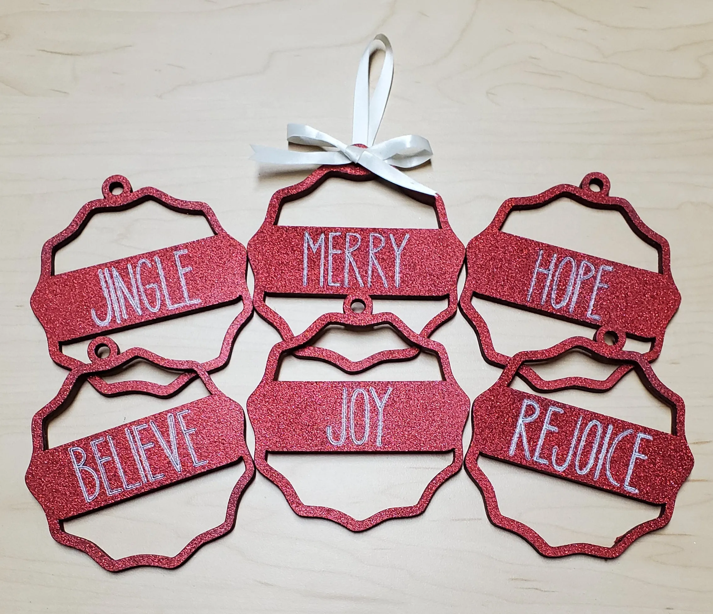 Set of 12 Farmhouse Christmas Ornament SVG Laser Ready Files