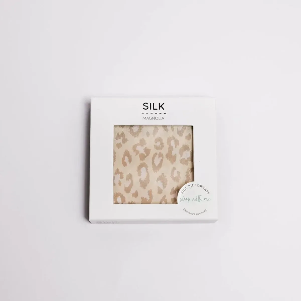 Silk Magnolia Sand Leopard Silk Pillowcase