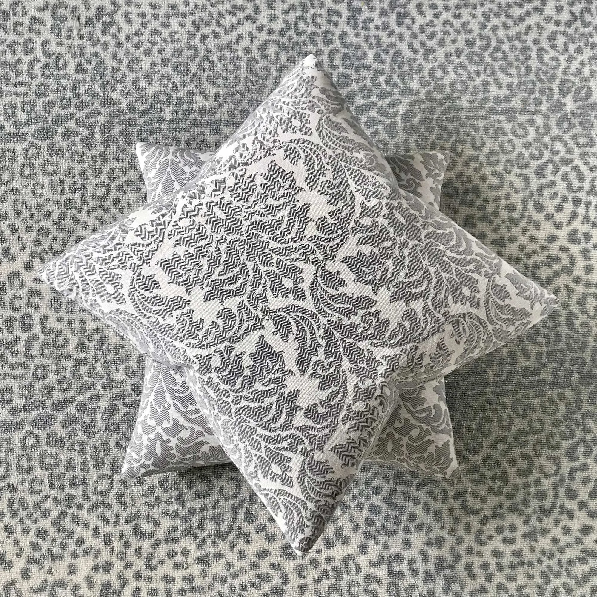 Silver Damask Throw Pillow Cover 22x22